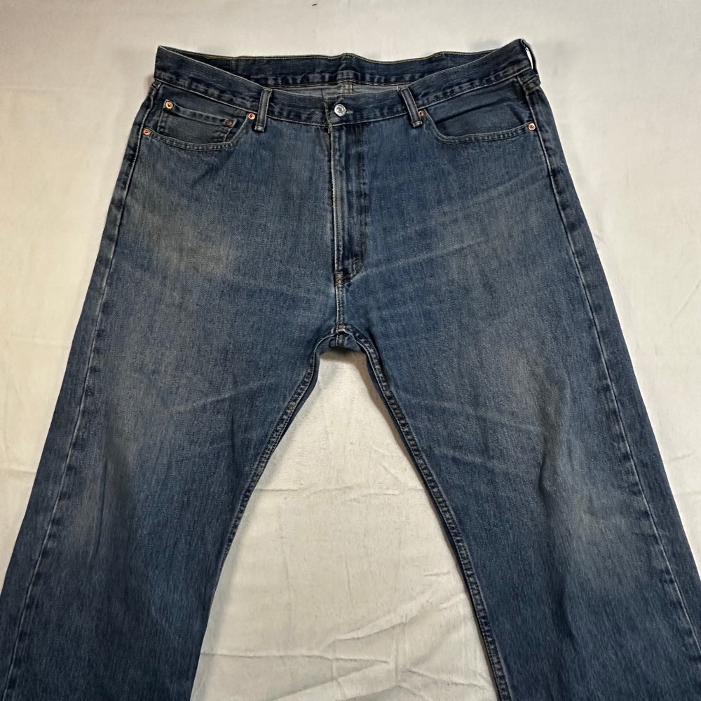 Levi Strauss‎ Co 505 Mens Jeans Dark Wash Straight Fit 42x32 Dadcore Denim Relax